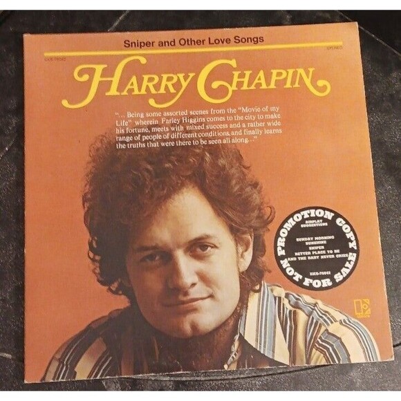 Vintage Harry Chapin Sniper And Other Love Songs Vinyl Record EKS-75042
